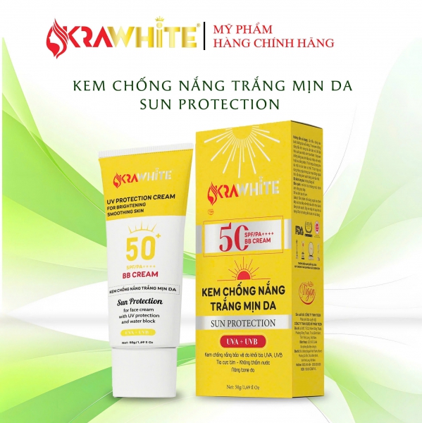 Kem chống nắng trắng mịn da 50g Krawhite