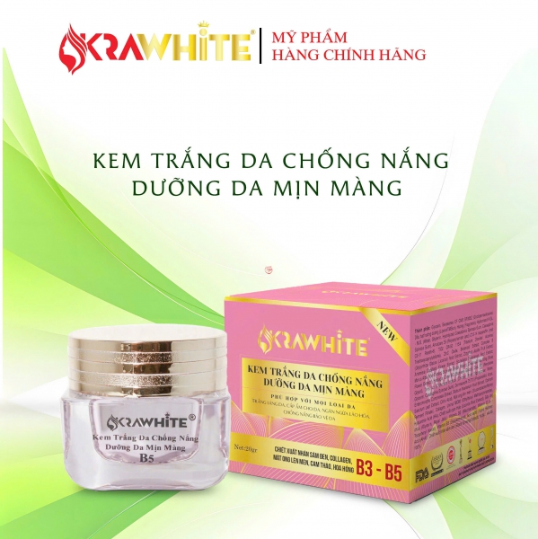 Kem trắng da chống nắng dưỡng da mịn màng Krawhite