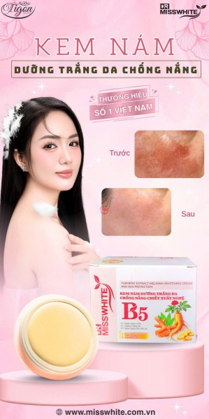 Kem nám dưỡng trắng da chống nắng chiết xuất nghệ 4g